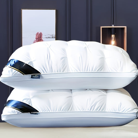 5-Star Hotel Quality Pillow, 48.26x73.66 cm - Deep Sleep Neck Support, Non-Collapse High Pillow Core for All Seasons, Hypoallergenic Polyester Cover, Machine Washable Suitable for Family Bedrooms and RV Bedrooms RV Bedding