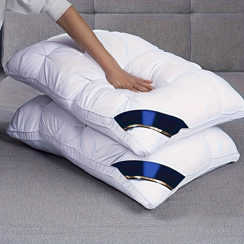 5-Star Hotel Quality Pillow, 48.26x73.66 cm - Deep Sleep Neck Support, Non-Collapse High Pillow Core for All Seasons, Hypoallergenic Polyester Cover, Machine Washable Suitable for Family Bedrooms and RV Bedrooms RV Bedding