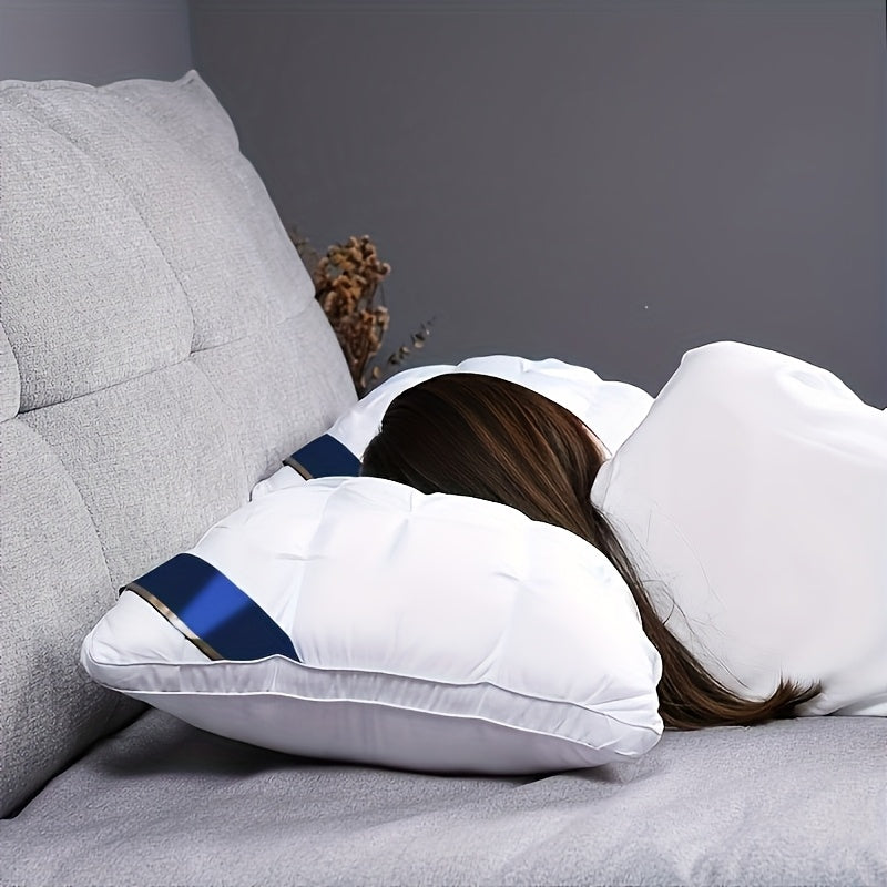 5-Star Hotel Quality Pillow, 48.26x73.66 cm - Deep Sleep Neck Support, Non-Collapse High Pillow Core for All Seasons, Hypoallergenic Polyester Cover, Machine Washable Suitable for Family Bedrooms and RV Bedrooms RV Bedding