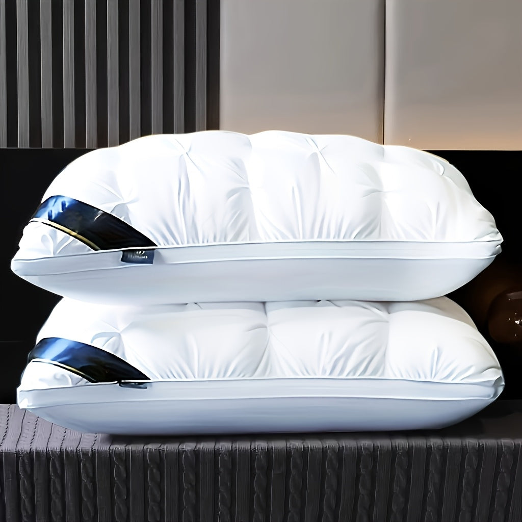 5-Star Hotel Quality Pillow, 48.26x73.66 cm - Deep Sleep Neck Support, Non-Collapse High Pillow Core for All Seasons, Hypoallergenic Polyester Cover, Machine Washable Suitable for Family Bedrooms and RV Bedrooms RV Bedding