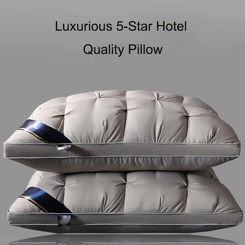 5-Star Hotel Quality Pillow, 48.26x73.66 cm - Deep Sleep Neck Support, Non-Collapse High Pillow Core for All Seasons, Hypoallergenic Polyester Cover, Machine Washable Suitable for Family Bedrooms and RV Bedrooms RV Bedding