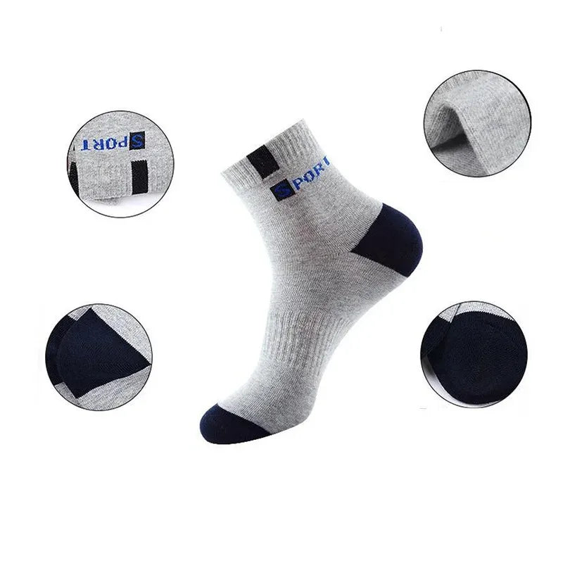 10pairs Breathable Cotton Sports Stockings Men Bamboo Fiber Autumn and Winter Men Socks Sweat Absorption Deodorant Business Sox