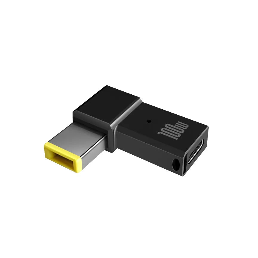 100W USB Type C Female to Square Plug Converter USB-C Fast Charging Cable Laptop Dc Power Adapter Connector for Lenovo Thinkpad